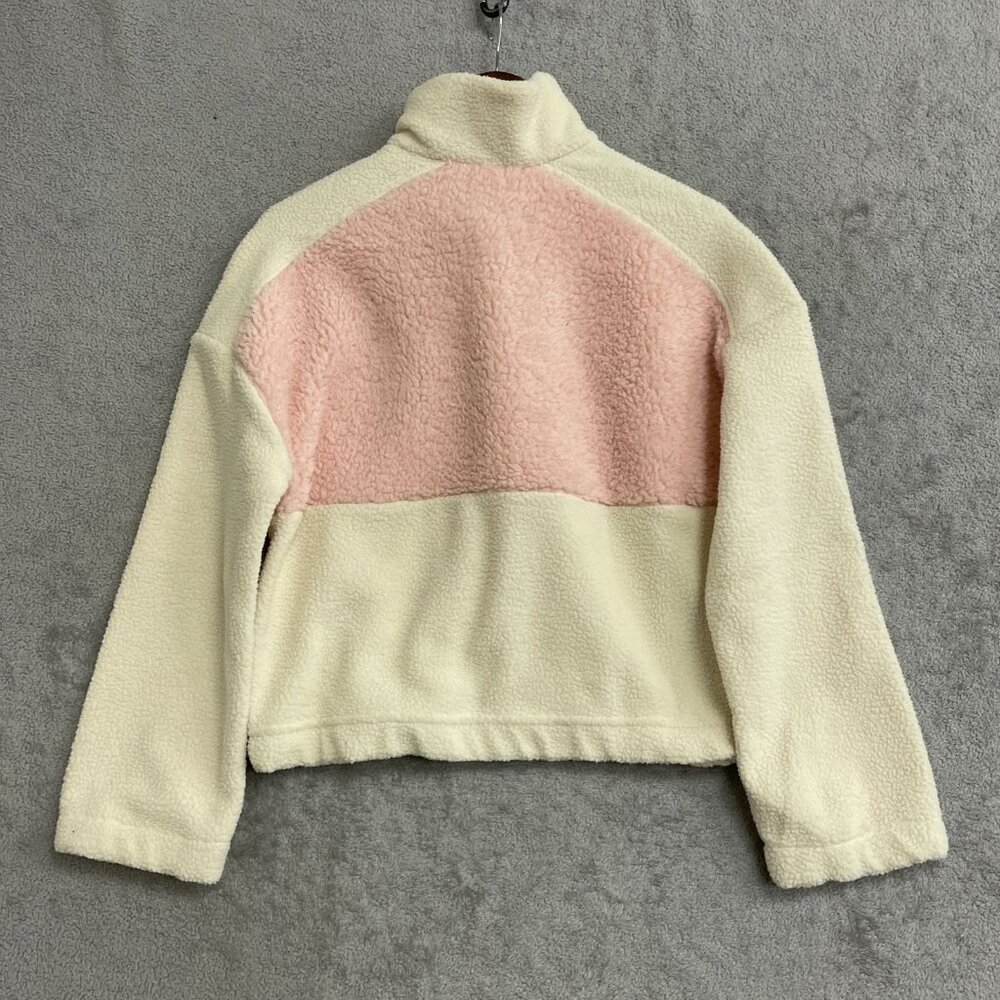 Columbia Women's XS Fleece Pullover Jacket Chalk Dusty Pink Fig Relaxed M0475 - Picture 3 of 12